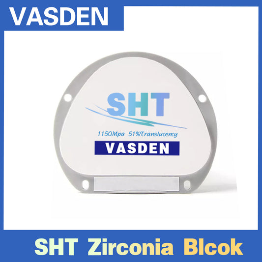 Vasden CAD/CAM SHT White Zirconia block 89*71mm Ultra-high Transparency For Veneers