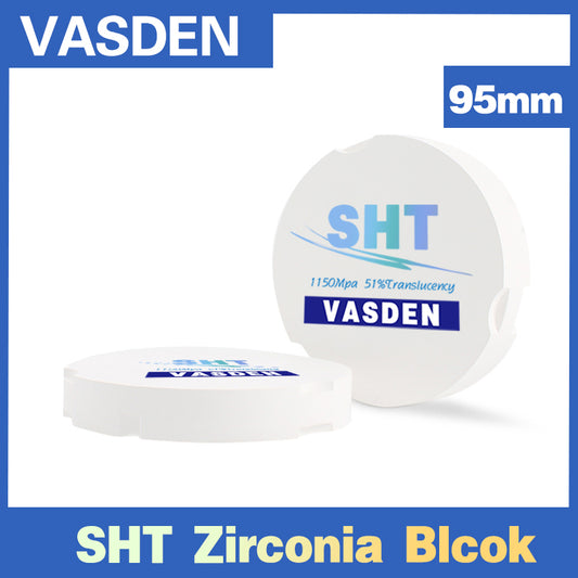 Vasden CAD/CAM SHT Белый циркониевый блок 95 мм сверхвысокой прозрачности для виниров