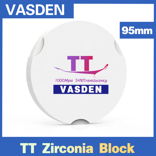Vasden Top transparent TT White Zirconia block 95mm Aesthetic Veneers Zirconia Plate