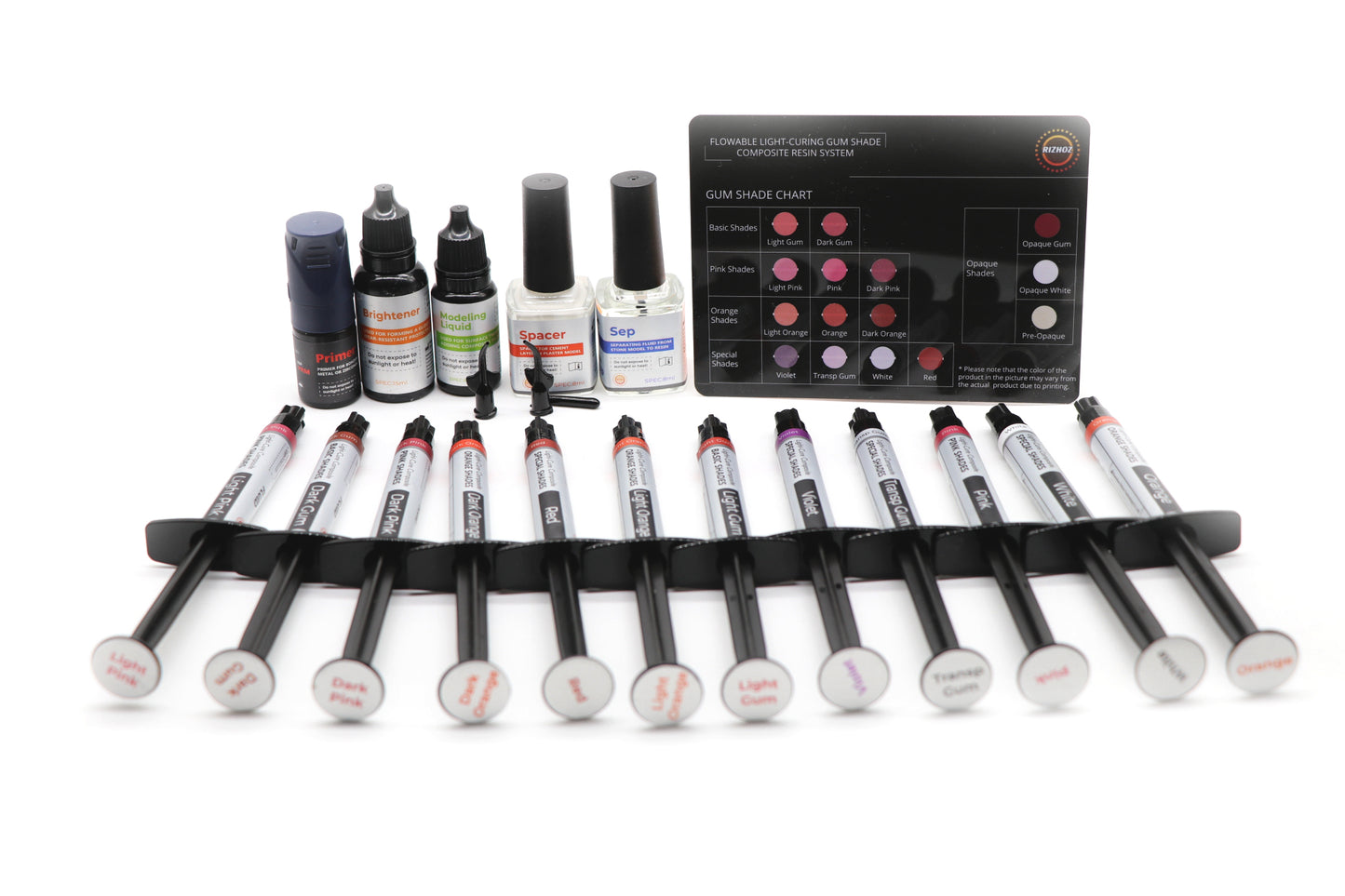 Rizhoz Light-Curing Composite Syringe Light Paste 5g Gum Dark Gum Colors High strength indirect restorative material