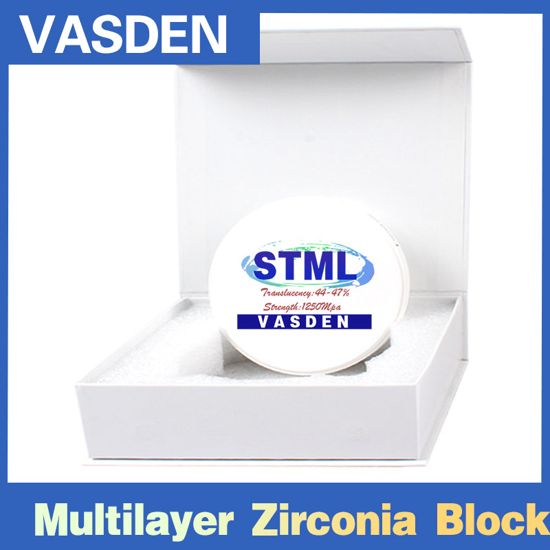 Vasden 3D-ST Multilayer Zirconia Block 98mm 5 Layer Gradient High Hardness