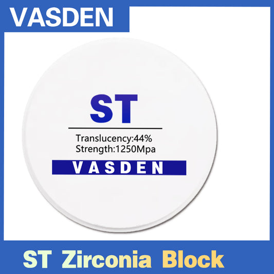 Vasden ST Super Transparent White 98mm Zirconia Block For Single Crown And Bridge