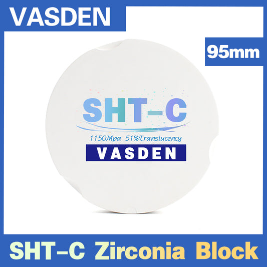Vasden Color Zirconium CAD/CAM SHT-C Zirconia Block 95mm Ultra-High Transparency Veneer
