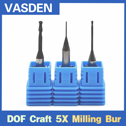 DOF Craft 5X Milling Cutter D4 DC Zirconia Milling Burs Diamond Coating Cutter 0.6/1.0/2.0mm