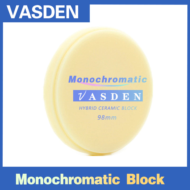 Dental Monochromatic PMMA Mono Shade Hybrid Ceramic Block 98MM
