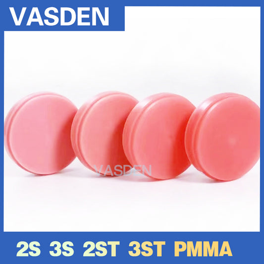 Стоматологический 2S 3S 2ST 3ST Розовый ПММА Четыре цвета без кровотечения Однослойный полимерный диск