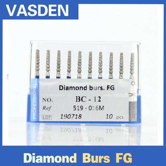 10Pcs/1 box High Hardness FG Diamond Bur Dental technician emery grinding head