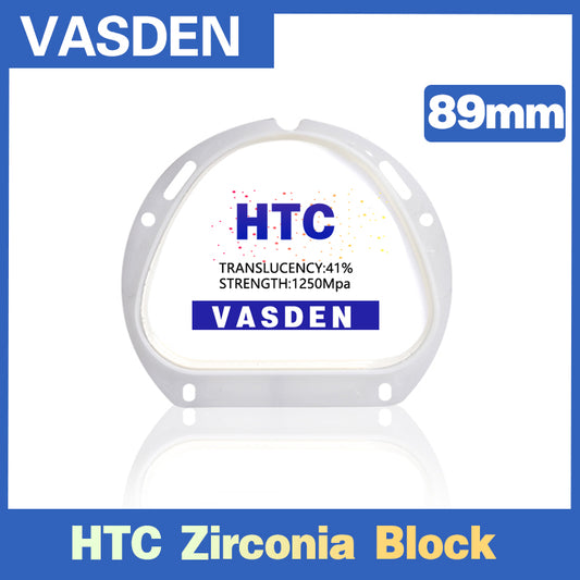 Vasden HT Preshaded 89*71mm Zirconia Blocks Used for crown and bridge 16 color and BL color zirconium blocks