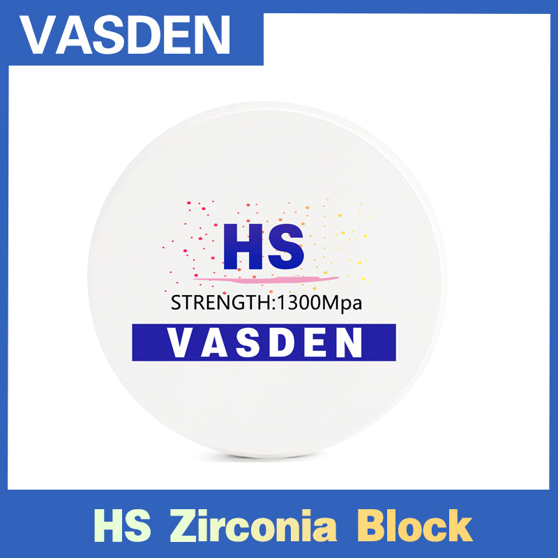 Vasden HS transparency 0 white 98mm zirconia block For Veneers