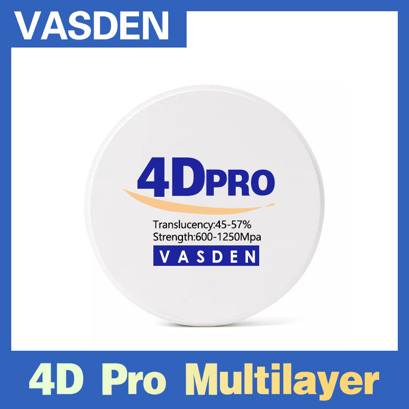 Vasden 4D Pro Multilayer Zirconia Block 98mm For CADCAM Milling Machines Dental Material