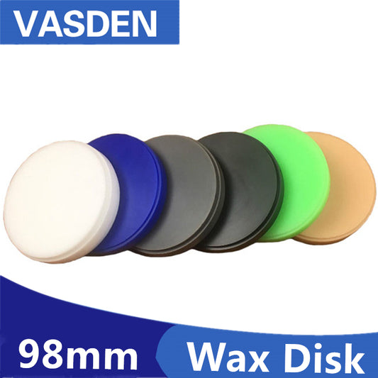 Dental CAD/CAM WAX Disk 98mm Open System 100% Wax 6 Colors