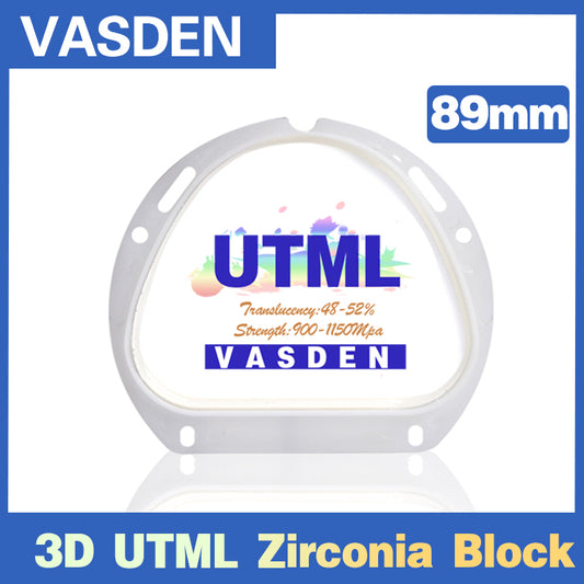 Vasden 3D Plus UT Ультрапрозрачный многослойный блок из циркония 89*71 мм Система Amann 