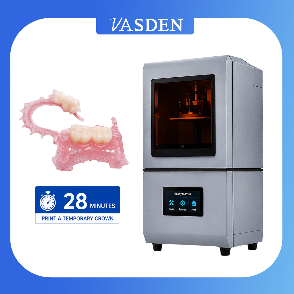 Portable RIZHOZ High Precision Dental 3D Printer Fast Printing Modeling Resin Printer with Rapid Heating