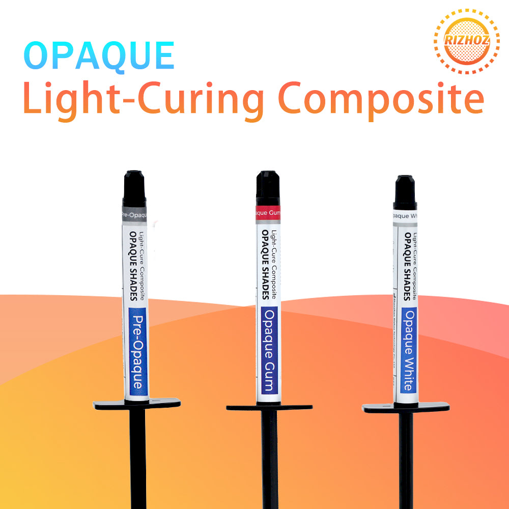 Rizhoz 2ml Light-Curing Composite Flowable Opaque Gum Gingiva Masking Opaquer For High Value Incisal Edges and Bleach Shade
