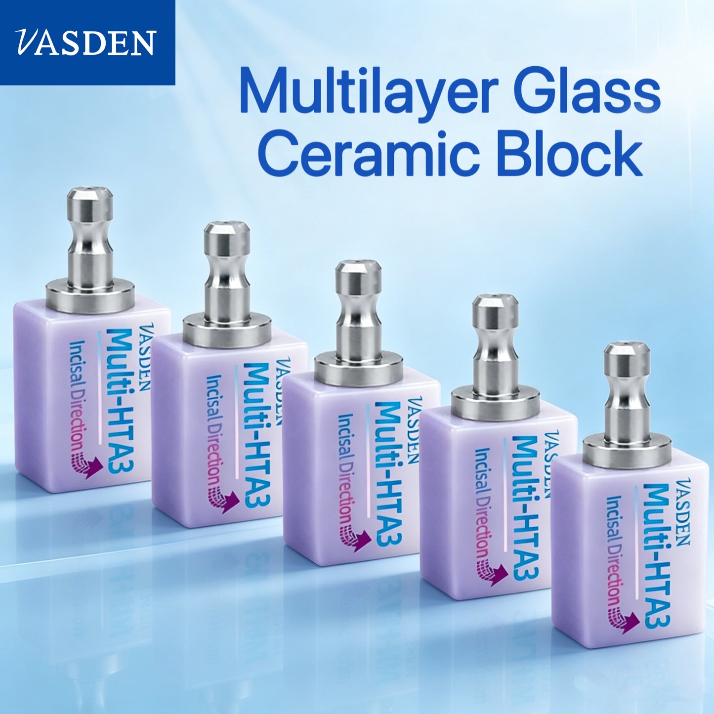 VASDEN Dental Multilayer Glass Ceramic C14 Aesthetic Veneer CADCAM Material