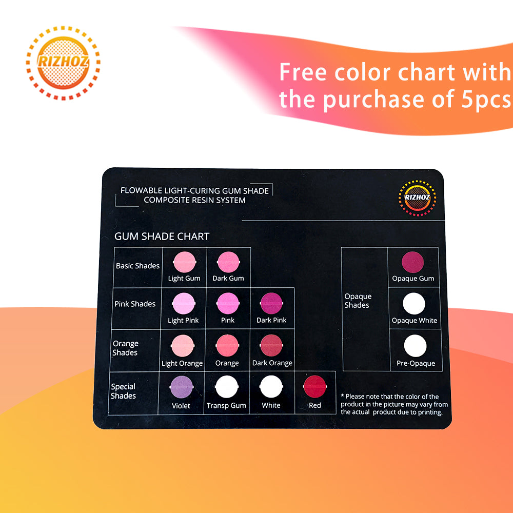 Rizhoz 5g Light-Curing Composite Syringe Pink Orange Gum Colors High strength indirect restorative material