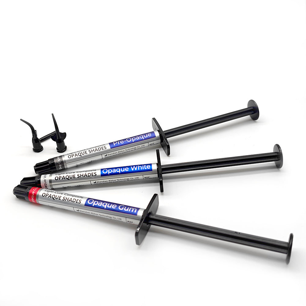 Rizhoz 2ml Light-Curing Composite Flowable Opaque Gum Gingiva Masking Opaquer For High Value Incisal Edges and Bleach Shade