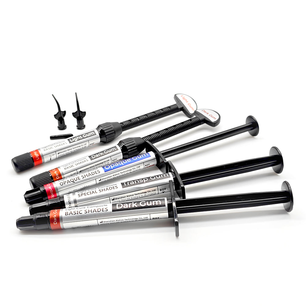 Rizhoz 5g Light-Curing Composite Syringe Pink Orange Gum Colors High strength indirect restorative material