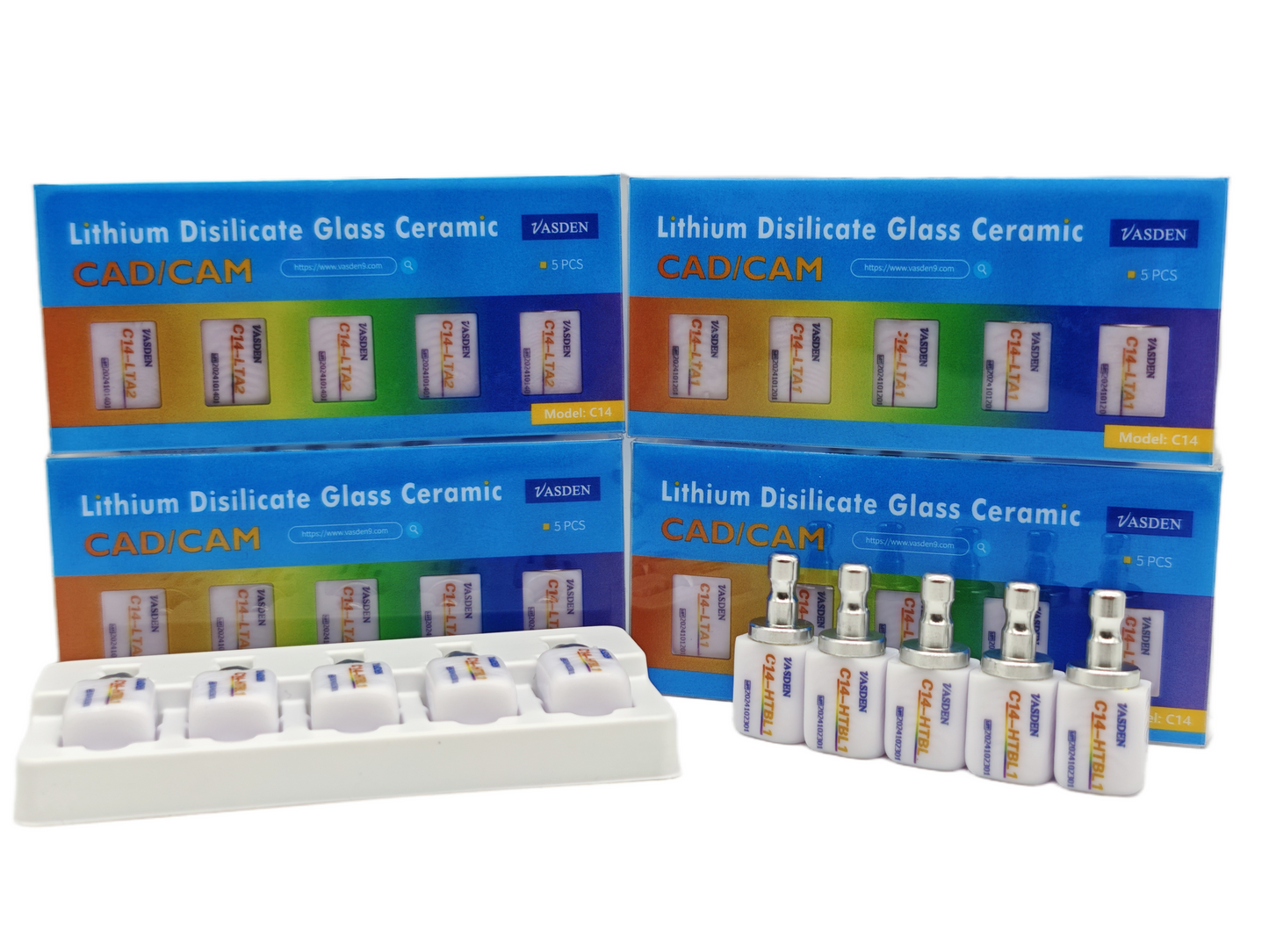 VASDEN Monolayer C14 Glass Ceramic Aesthetic Veneer 5Pcs/Box Dental CADCAM Material