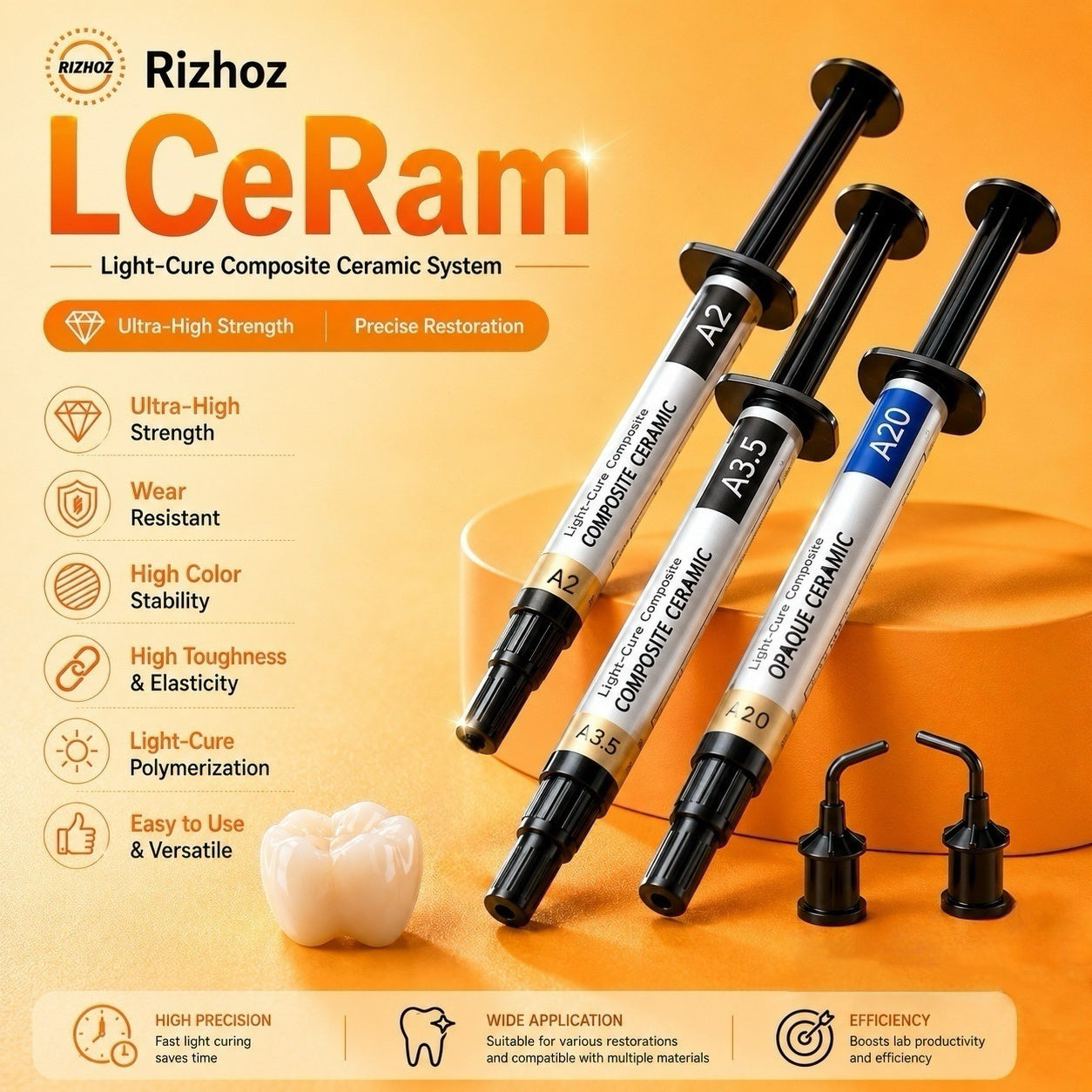 A2 A3 Light Curing Composite Ceramic Resin System Dentin Shade Flowable Light Cure Dental Lab Polymer Porcelain Body Material