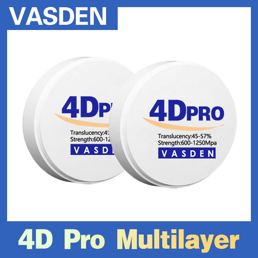 Vasden 4D Pro Multilayer Zirconia Block 98mm بۆ ئامێری فرێدانی CADCAM کەرەستەی ددان 