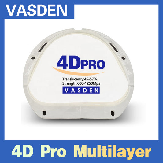 Vasden 4D Pro Multilayer Zirconia Block Amann 89*71mm بۆ ئامێری فرێدانی CADCAM کەرەستەی ددان 